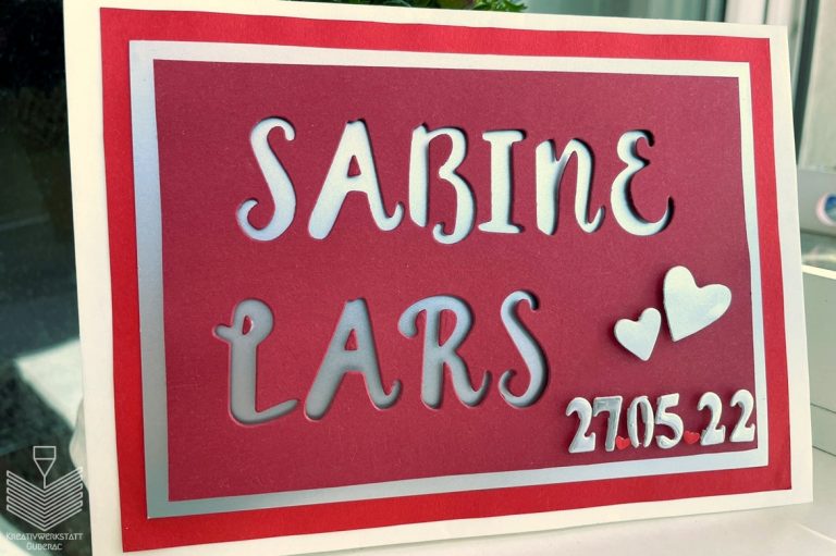 Personalisierte Karte mit Namen zur Hochzeit (Geschenkidee)