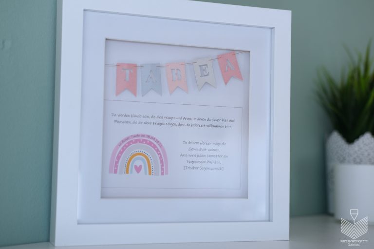 3D Geschenkrahmen zur Taufe (Geschenkidee) by Kreativwerkstatt Guberac