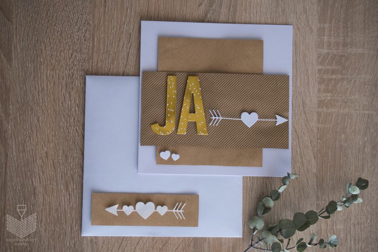 Papercraft: Karte mit Umschlag zur Hochzeit (Geschenkidee)