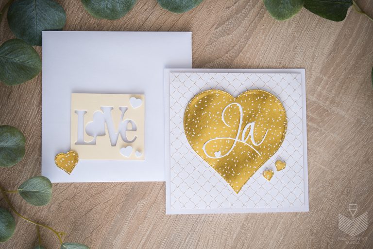 Papercraft: Karte mit Umschlag zur Hochzeit (Geschenkidee)
