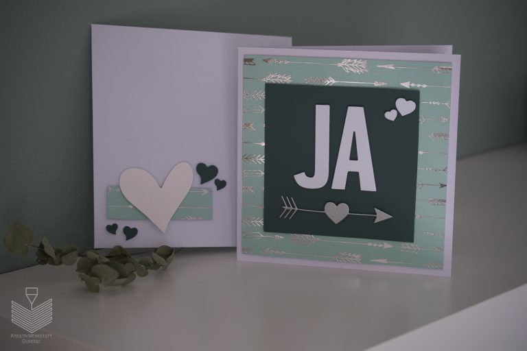 Papercraft: Karte mit Umschlag zur Hochzeit (Geschenkidee)